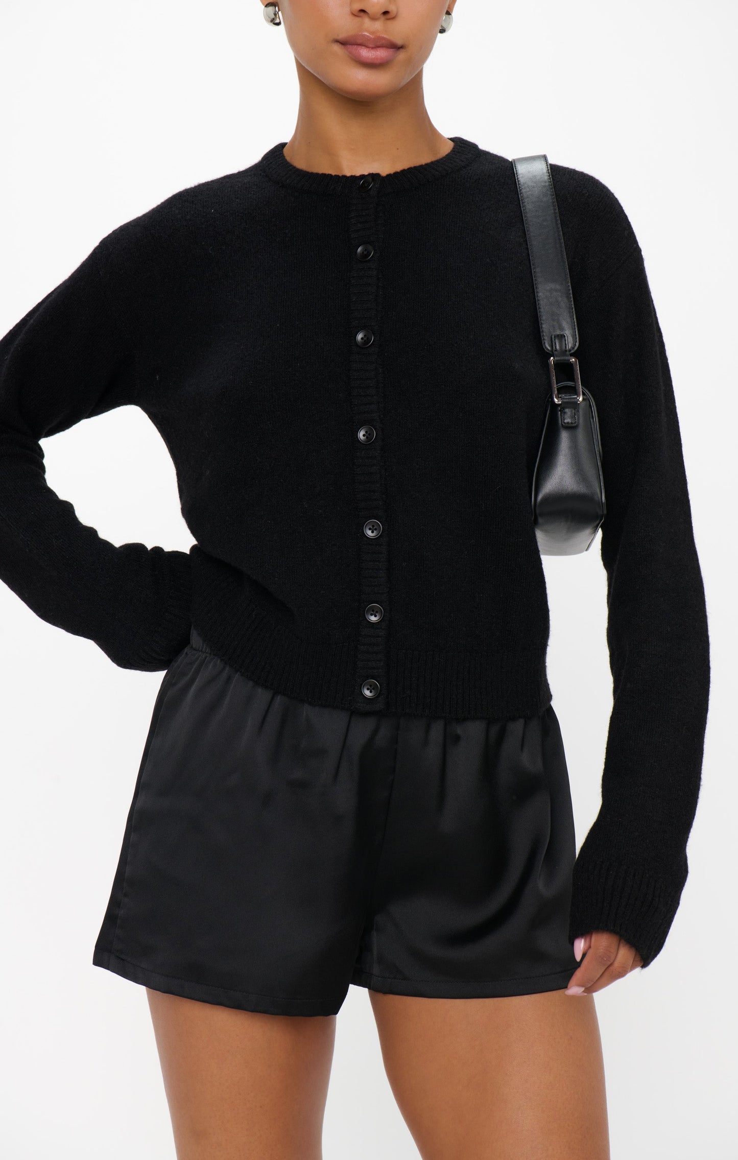 Throw on Cardigan ~ Jet Black Knit