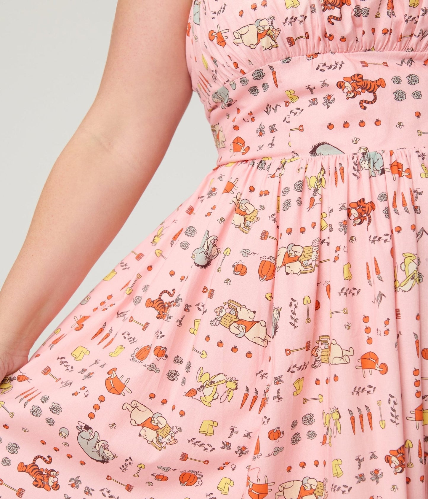 Disney Winnie the Pooh x Unique Vintage Plus Size Pooh Farm Cotton Swing Dress