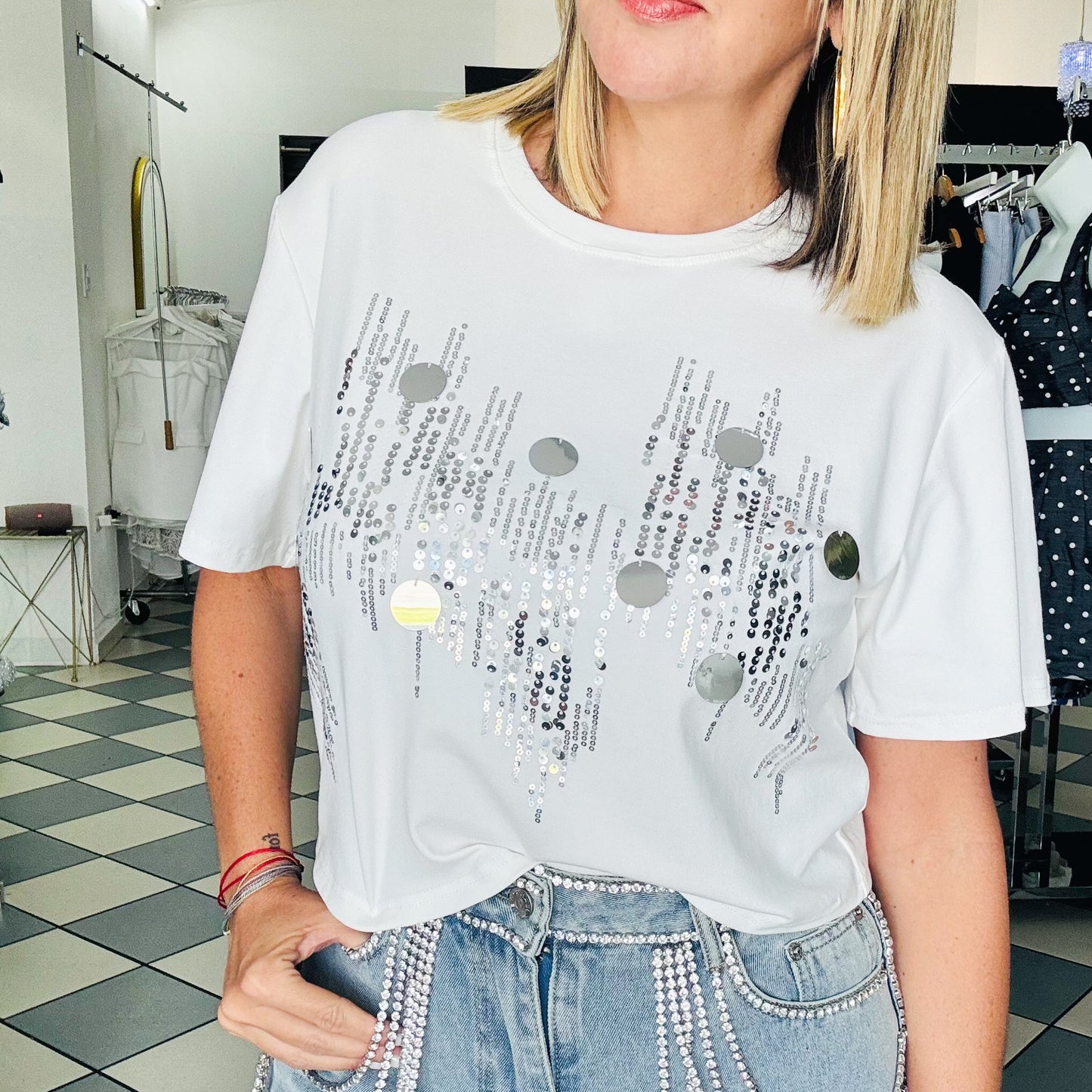Silver Sequin Shirt