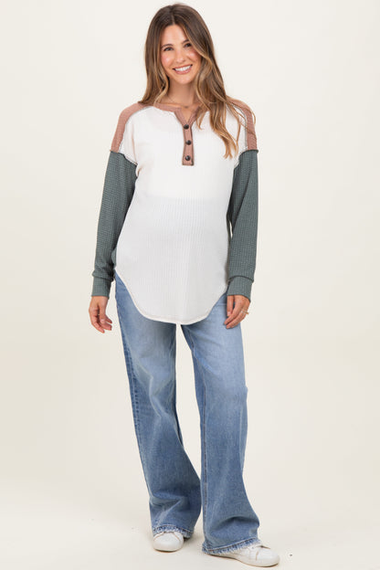 Blue Vintage Wash Wide Leg Maternity Jeans