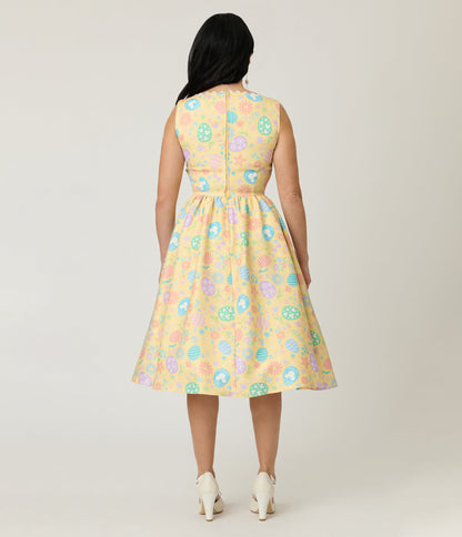 Disney Mickey & Friends Collection by Unique Vintage Yellow & Easter Egg Livvie Swing Dress