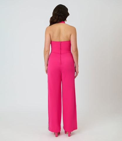 Smak Parlour Hot Pink Rainbow Stripe Glamour Goddess Jumpsuit