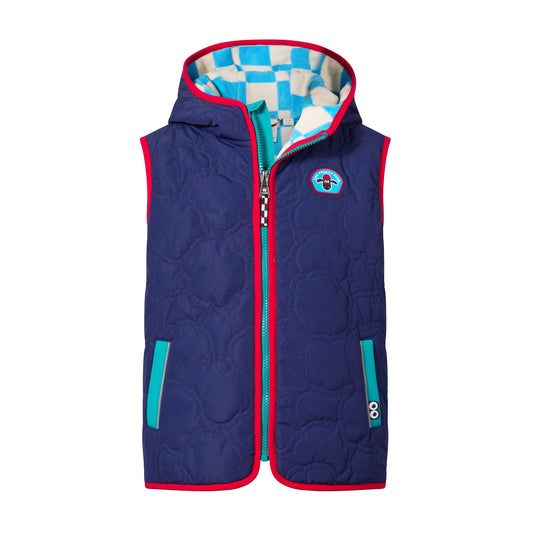 Ancon Shaun the Sheep Kids Insulated Quilted Gilet Microfleece Lining - Night Blue
