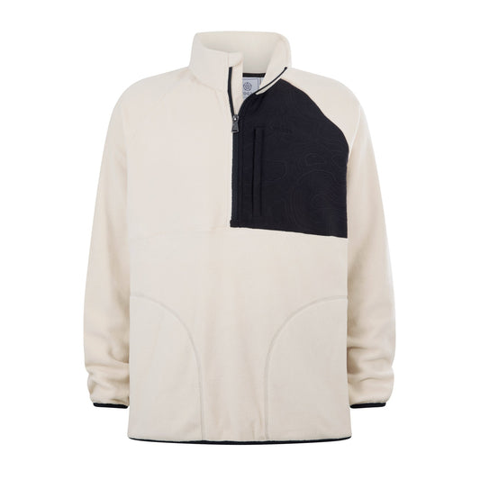 Barker Mens Midweight Microfleece Half Zip Pullover - Buttercream