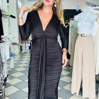 Draped Black Dress