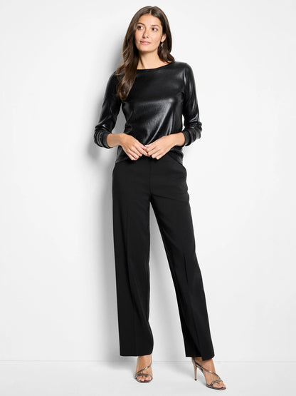 Glazed Rib Boat Neck Tee