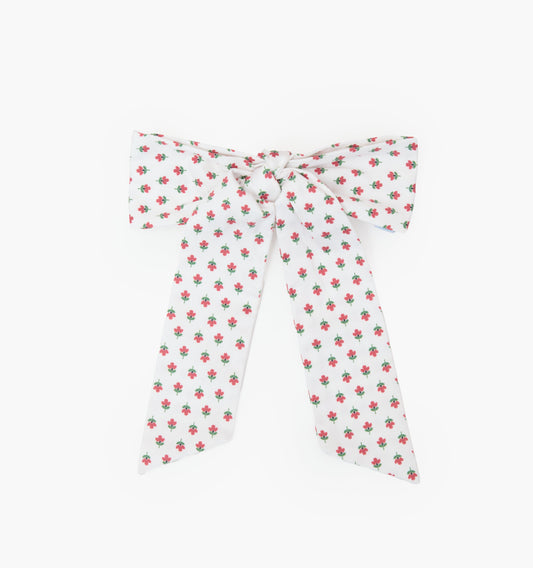The Belle Bow - White Poppy Half Drop