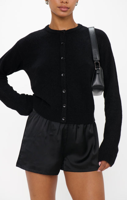 Throw on Cardigan ~ Jet Black Knit