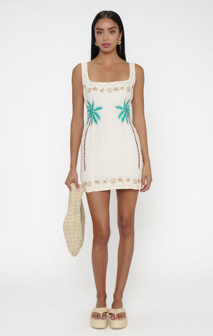 Steph Mini Dress ~ Beachfront Embroidery