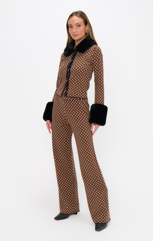 Zermatt Sweater Pant ~ Carmel Geo Knit
