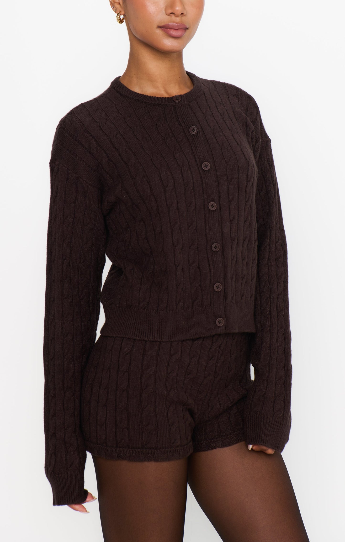 Throw on Cardigan ~ Chocolate Cable Knit
