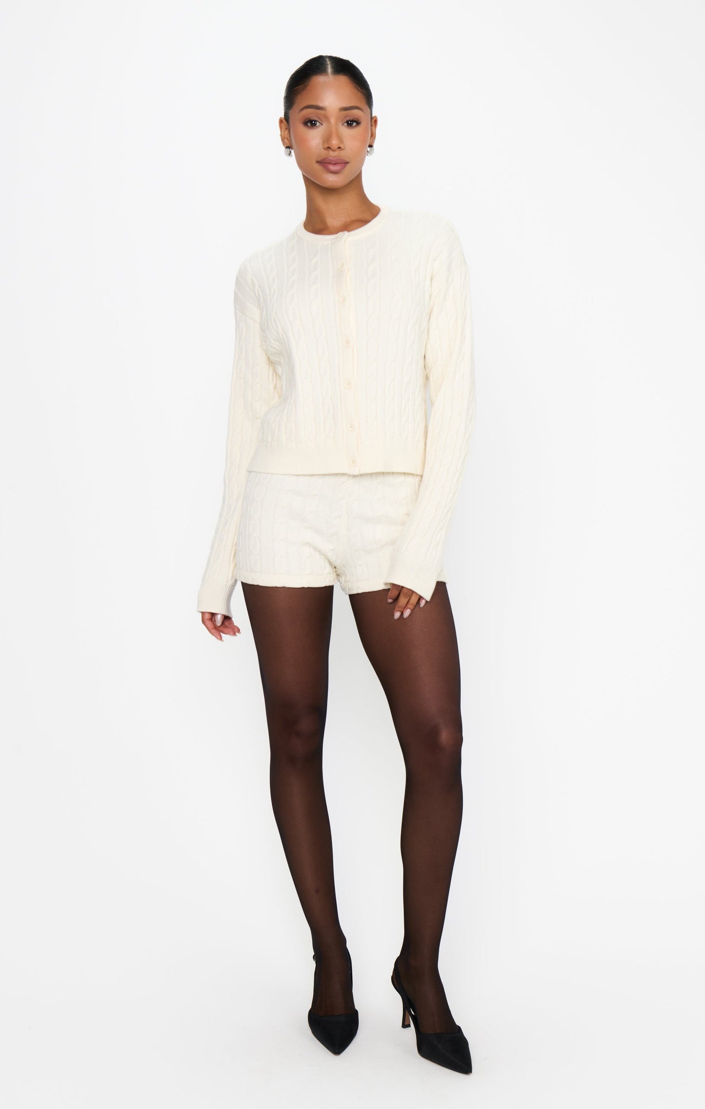 Throw on Cardigan ~ Snow Cable Knit