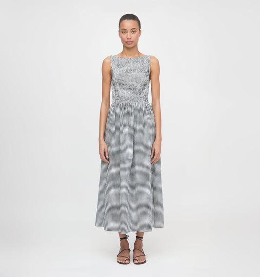 The Cosima Nap Dress - Black/Sand Gingham