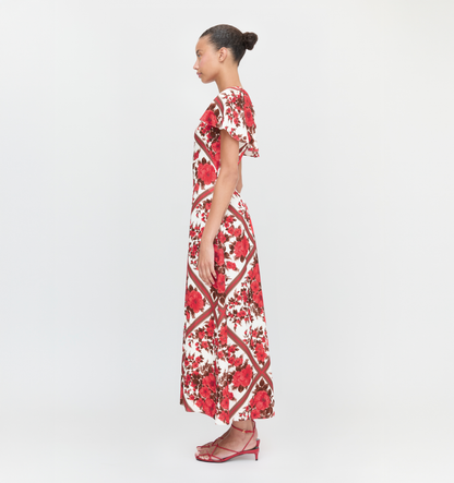 The Davina Dress - Red Diamond Rose