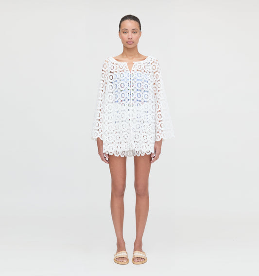 The Enella Tunic - White Broderie
