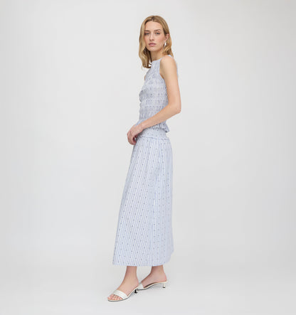The Phoebe Nap Top - Blue Swiss Dot