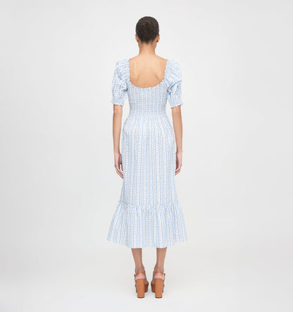 The Louisa Nap Dress - Blue Petal Stripe