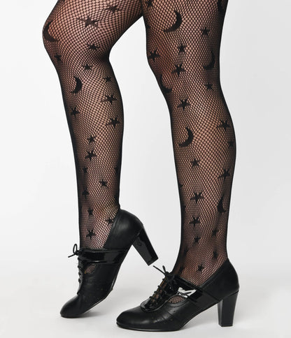 Black Celestial Fishnet Tights