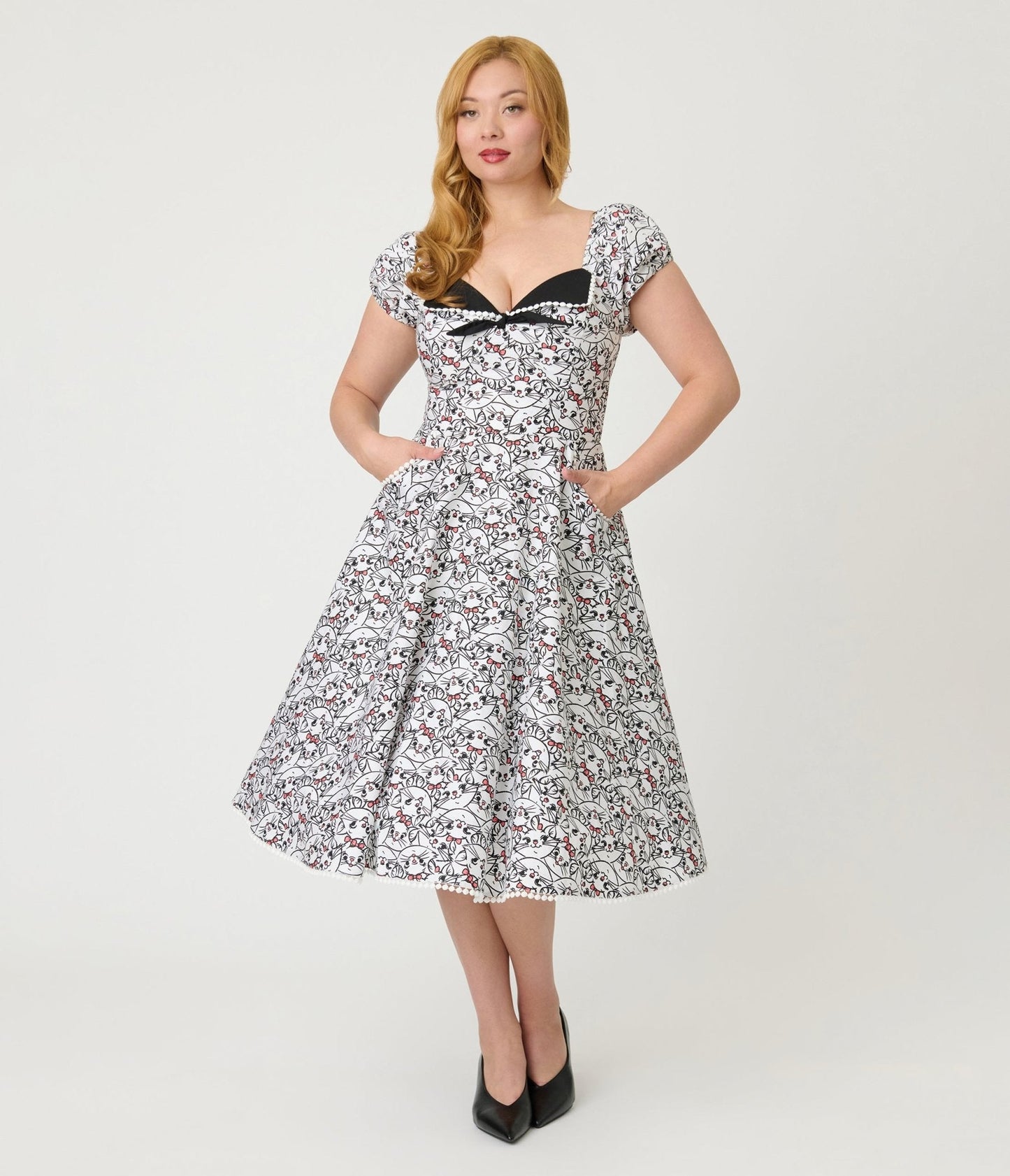 Disney Aristocats Collection by Unique Vintage Disney Marie All Over Print Swing Dress