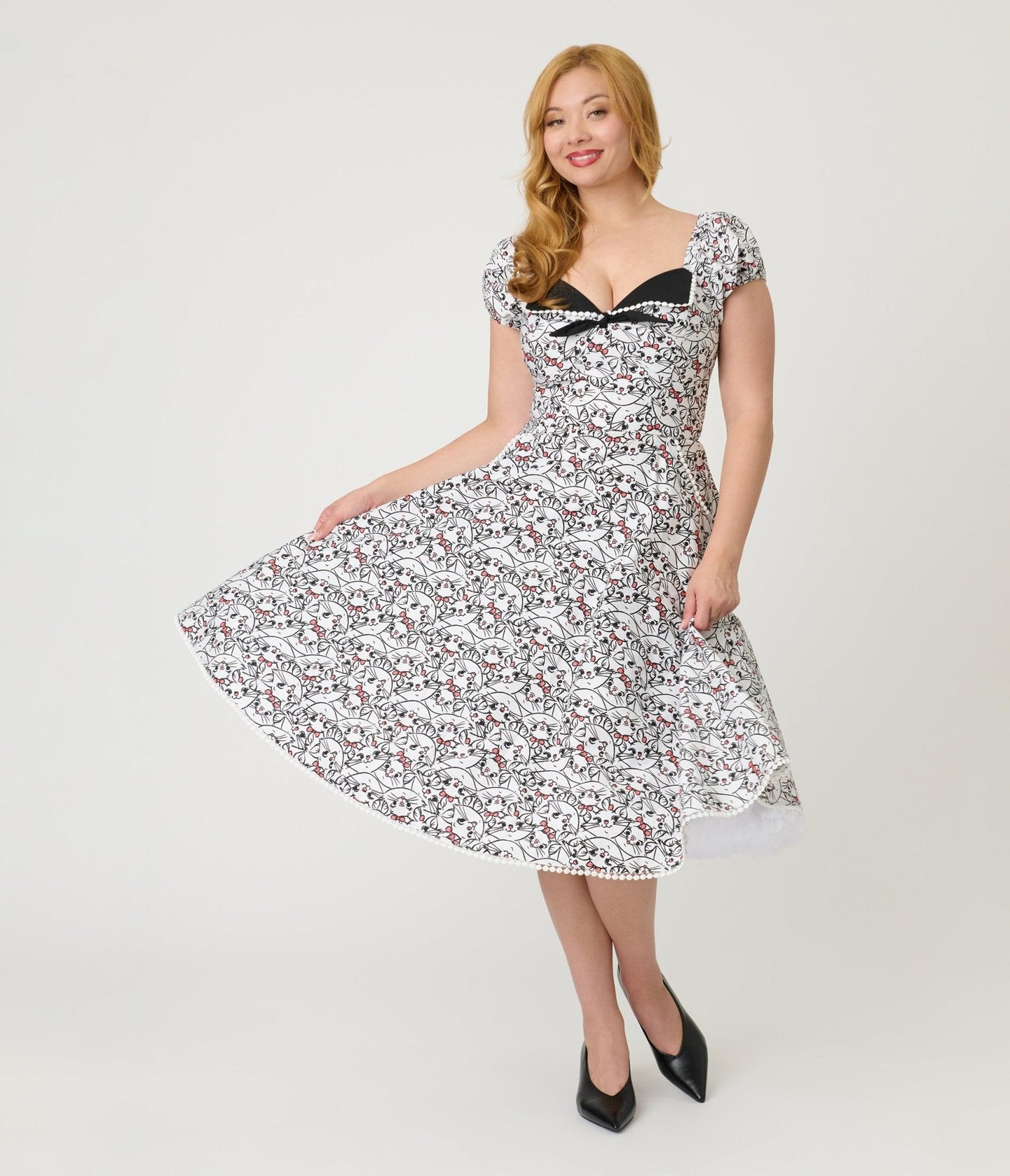 Disney Aristocats Collection by Unique Vintage Disney Marie All Over Print Swing Dress
