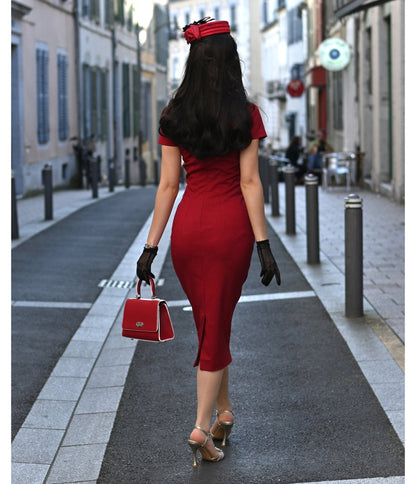 Heart My Closet Red Rita Pencil Dress