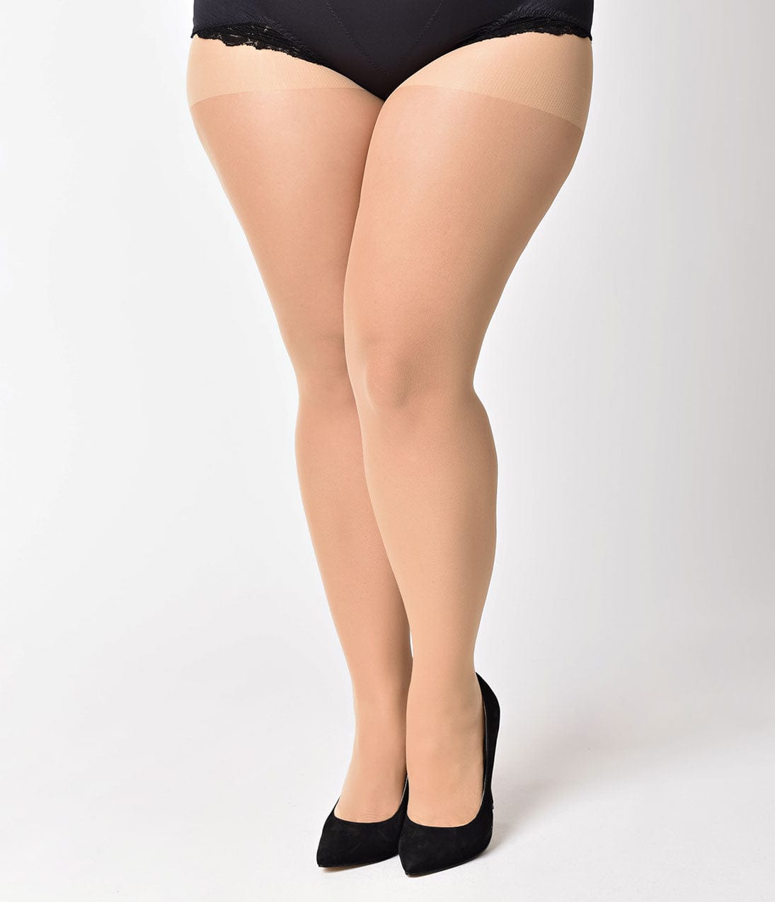Leg Avenue Plus Size Nude Sheer Backseam Pantyhose