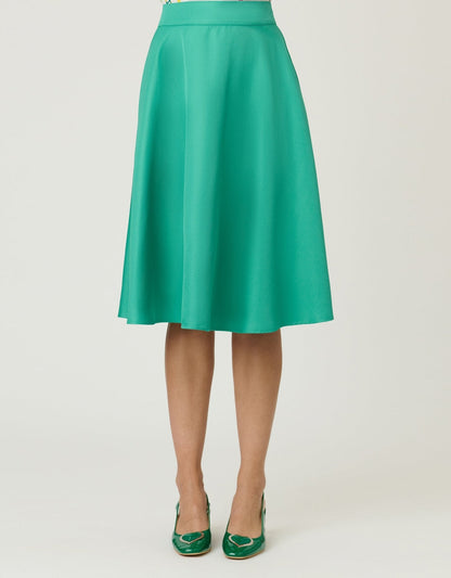 Unique Vintage Green High Waist Vivien Swing Skirt